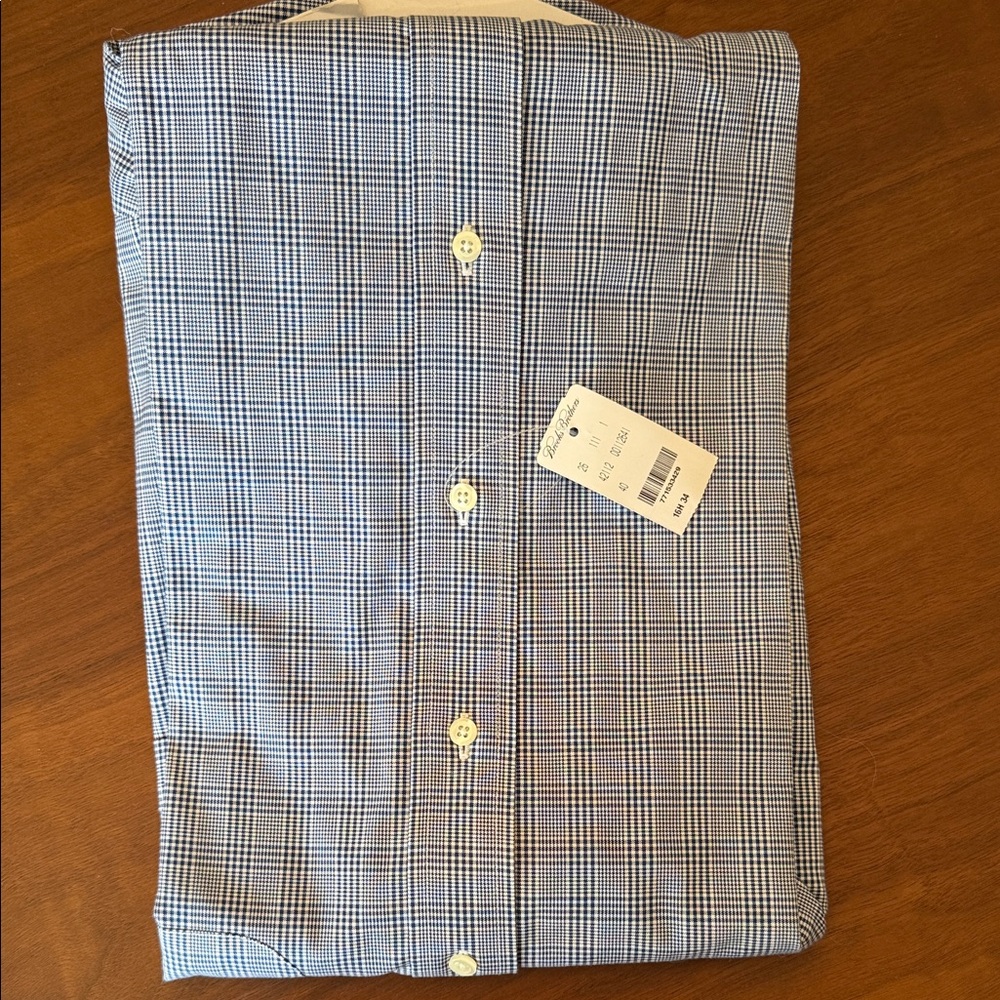 Brooks Brothers Blue and White Plaid Dress Shirt NWT - Picture 4 of 6
